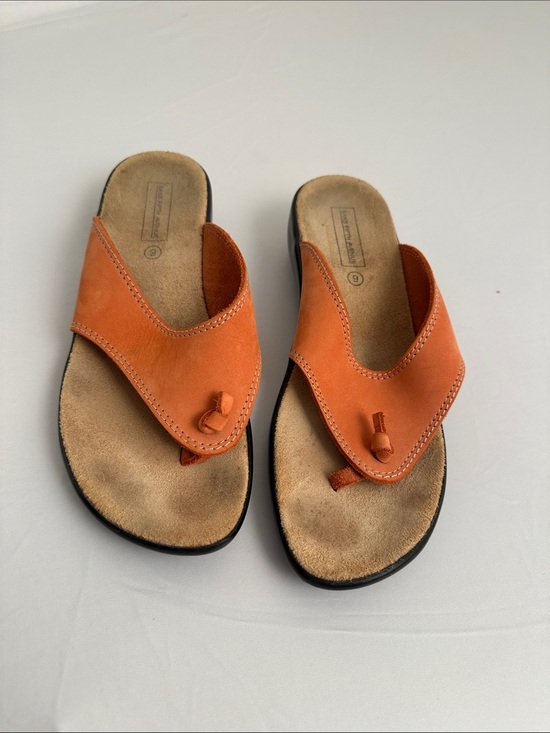 Saks Fifth Avenue Shoes - Saks Fifth Avenue Y2K cantaloupe suede thong sandals